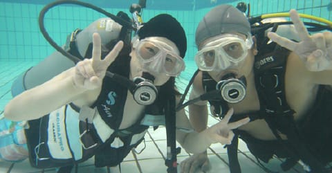 東京都内ダイビング 専用プールにて